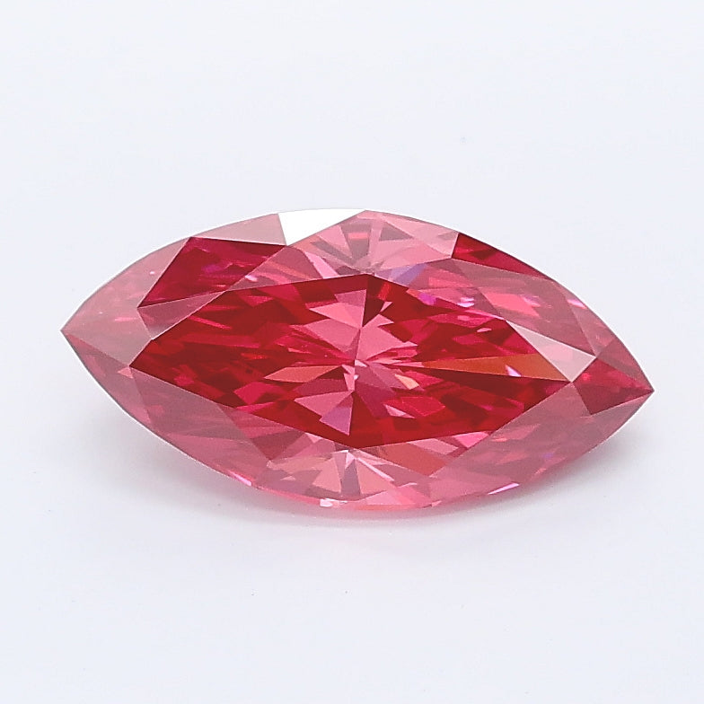1.29 carat fancy vivid pink marquise lab grown diamond VVS2 clarity