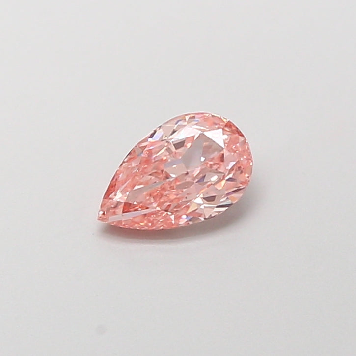 0.81 carat fancy intense pink pear lab grown diamond VS1 clarity