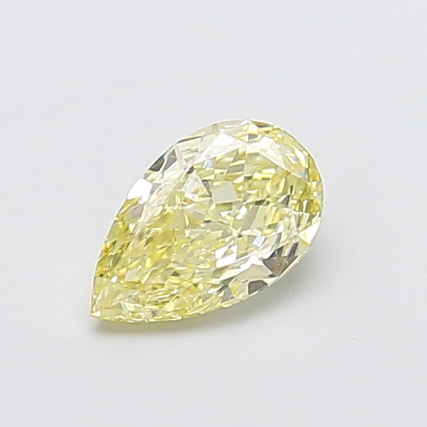 1.01 carat fancy light yellow pear lab grown diamond VVS2 clarity