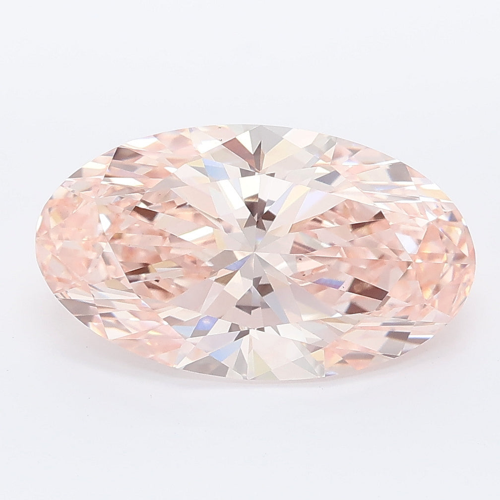 4.09 carat fancy vivid pink moval lab grown diamond VS1 clarity