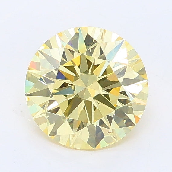 1.09 carat fancy yellow round lab grown diamond VS1 clarity