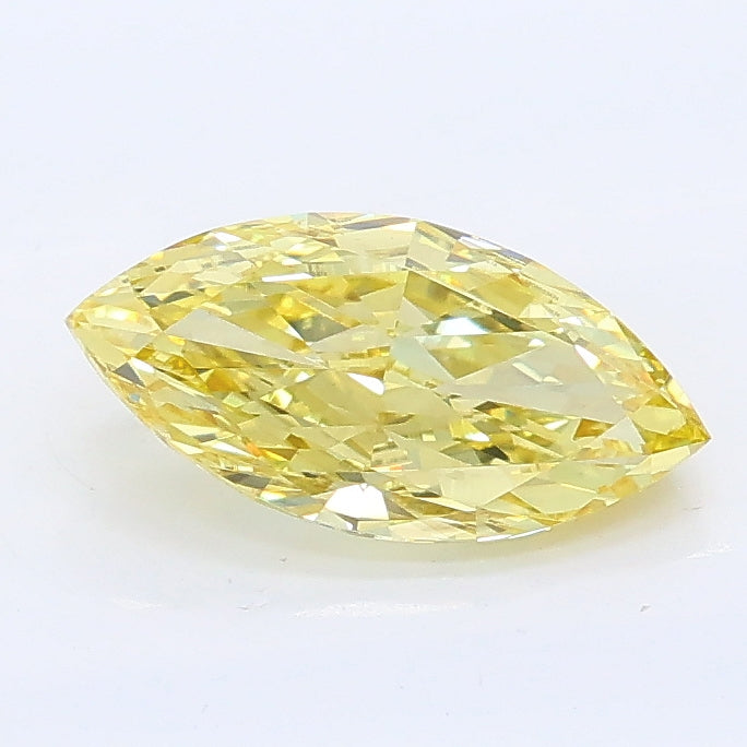 1.02 carat fancy intense yellow marquise lab grown diamond VS1 clarity