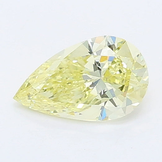 0.42 carat fancy yellow pear lab grown diamond VS1 clarity