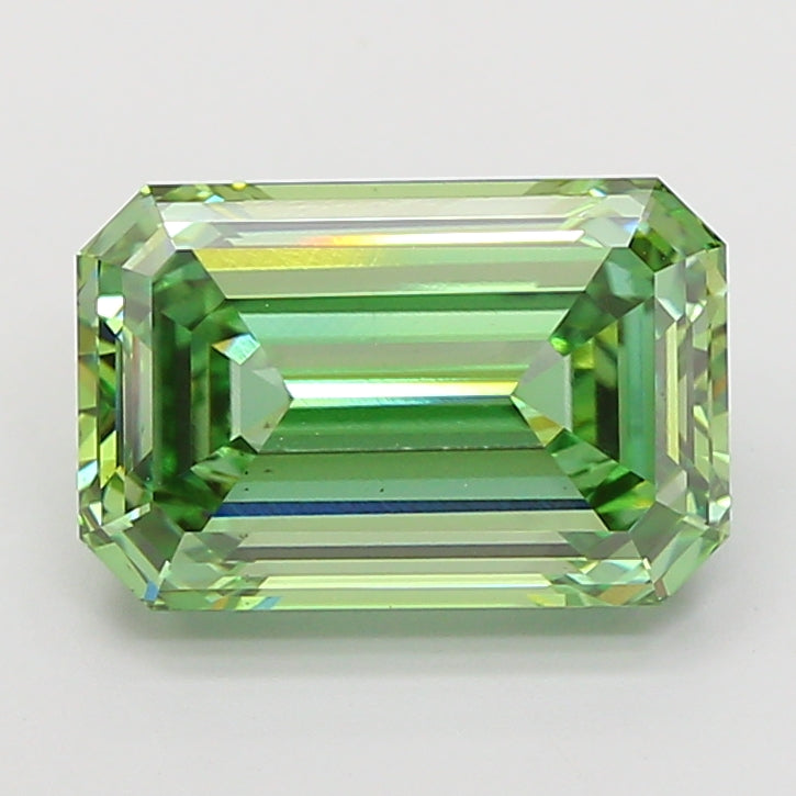 5.03 carat fancy vivid green emerald lab grown diamond VS1 clarity