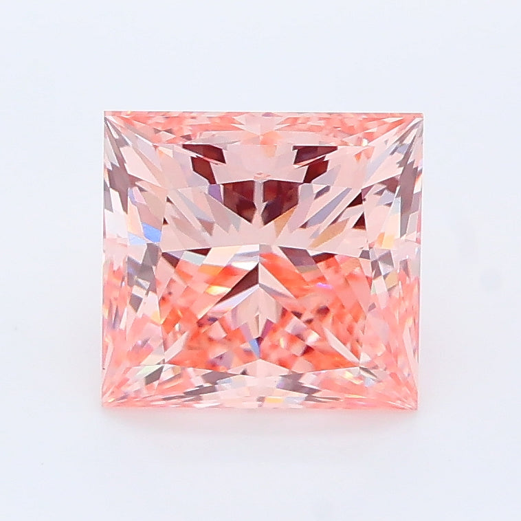 2.31 carat fancy vivid pink princess lab grown diamond VS1 clarity