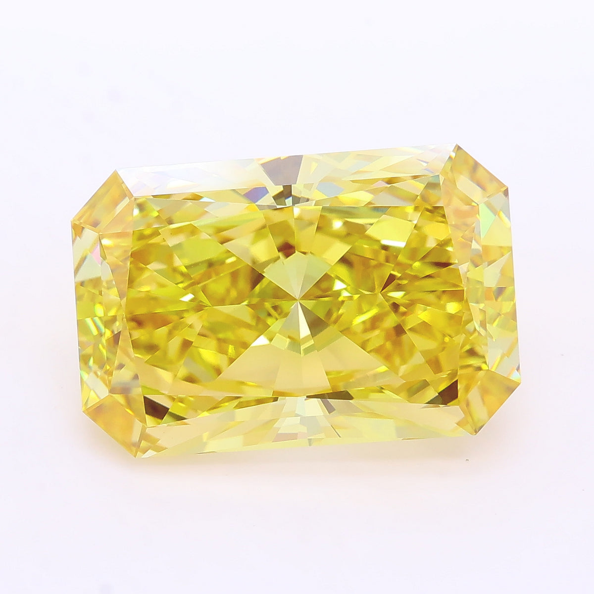 10.03 carat fancy intense yellow radiant lab grown diamond VVS2 clarity