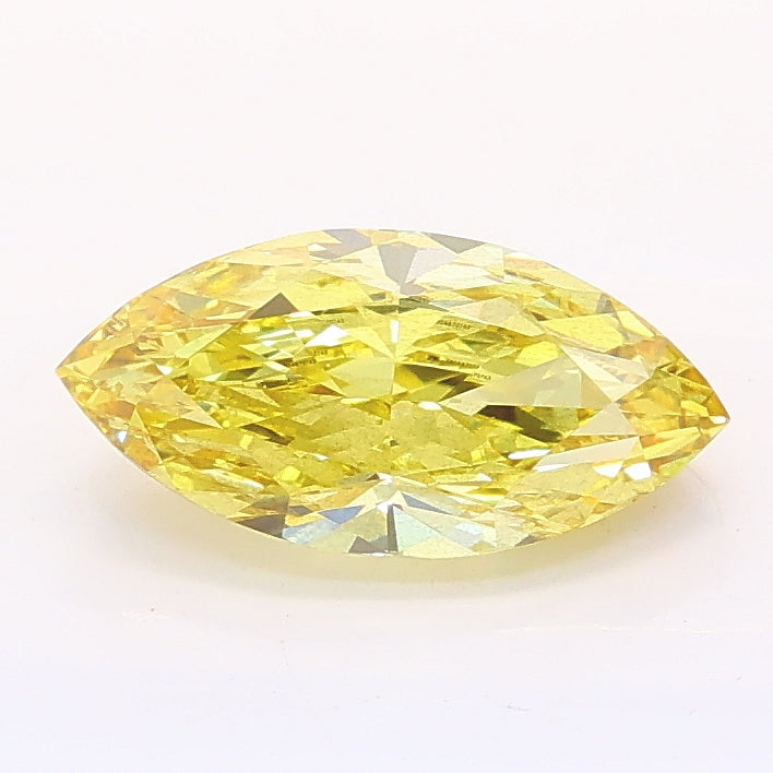 1.20 carat fancy intense yellow marquise lab grown diamond SI1 clarity