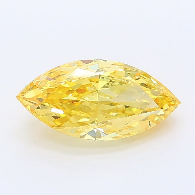 1.01 carat fancy intense yellow marquise lab grown diamond VS2 clarity