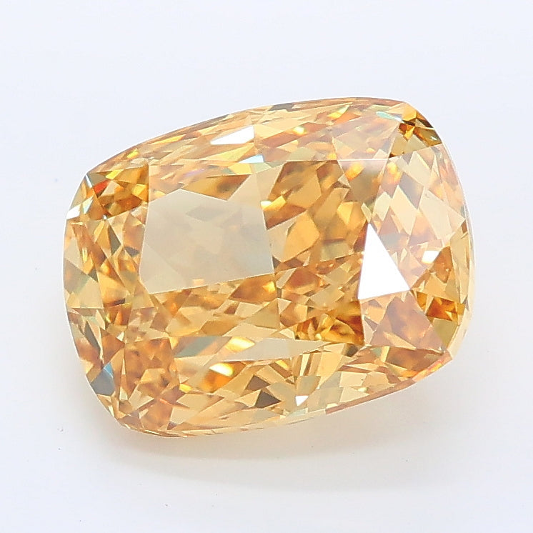 3.02 carat fancy intense yellow cushion lab grown diamond VS1 clarity