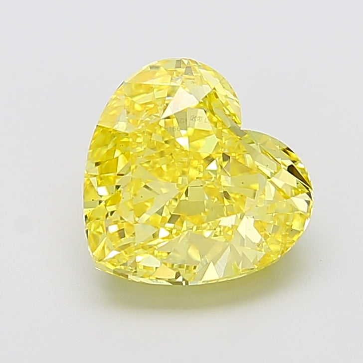 4.01 carat fancy vivid yellow heart lab grown diamond VS1 clarity
