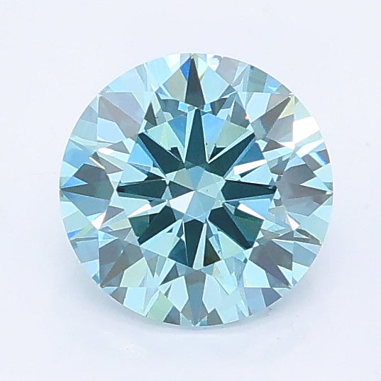 0.90 carat fancy vivid blue round lab grown diamond VS1 clarity