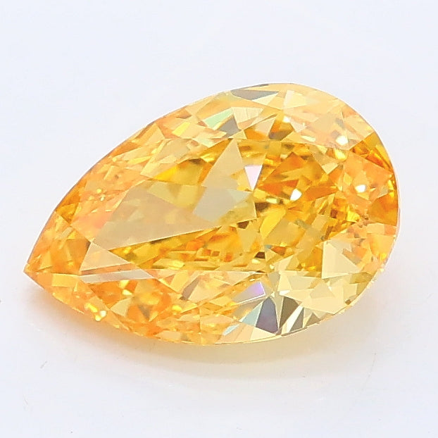 1.41 carat fancy vivid yellow pear lab grown diamond VS1 clarity