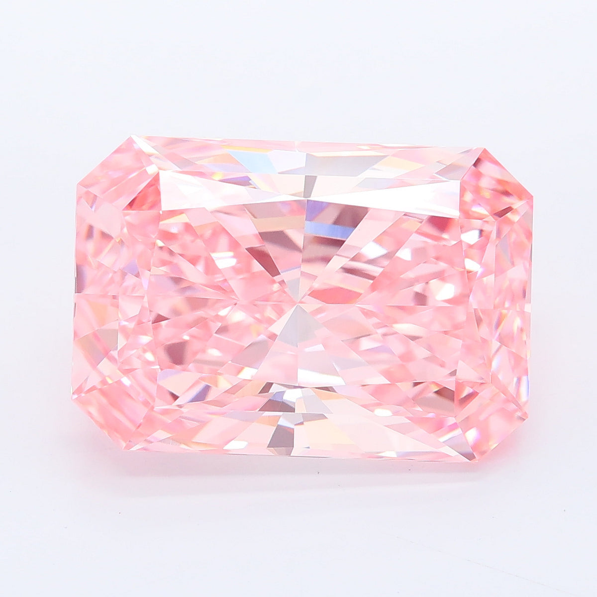 10.23 carat fancy vivid pink radiant lab grown diamond VVS2 clarity