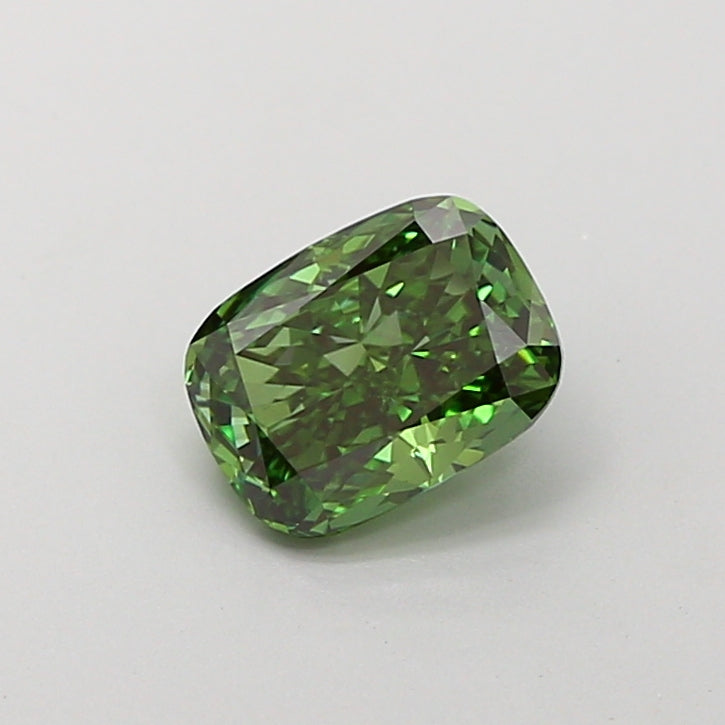 1.03 carat fancy vivid green cushion lab grown diamond VVS2 clarity