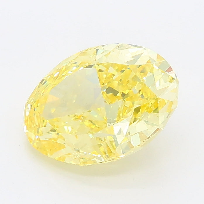 2.24 carat fancy vivid yellow oval lab grown diamond VS1 clarity