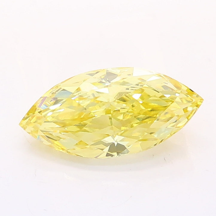 1.12 carat fancy intense yellow marquise lab grown diamond VVS2 clarity
