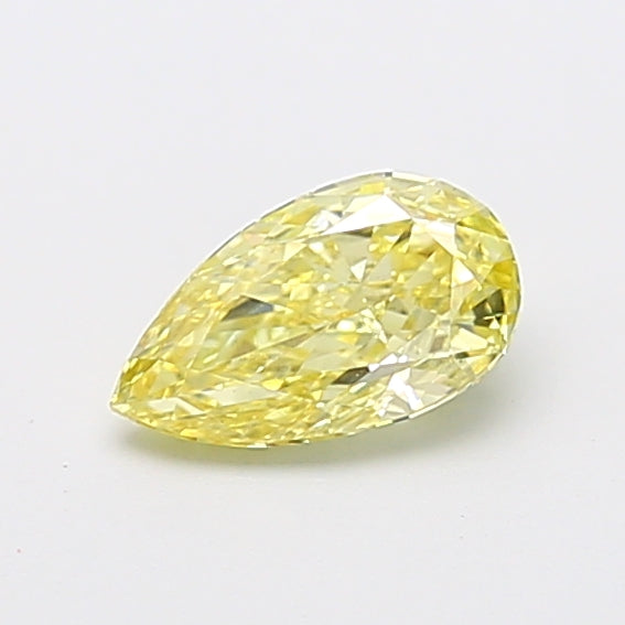 0.93 carat fancy yellow pear lab grown diamond VS1 clarity