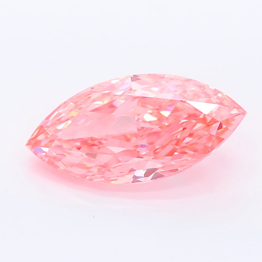 1.90 carat fancy vivid pink marquise lab grown diamond VVS2 clarity