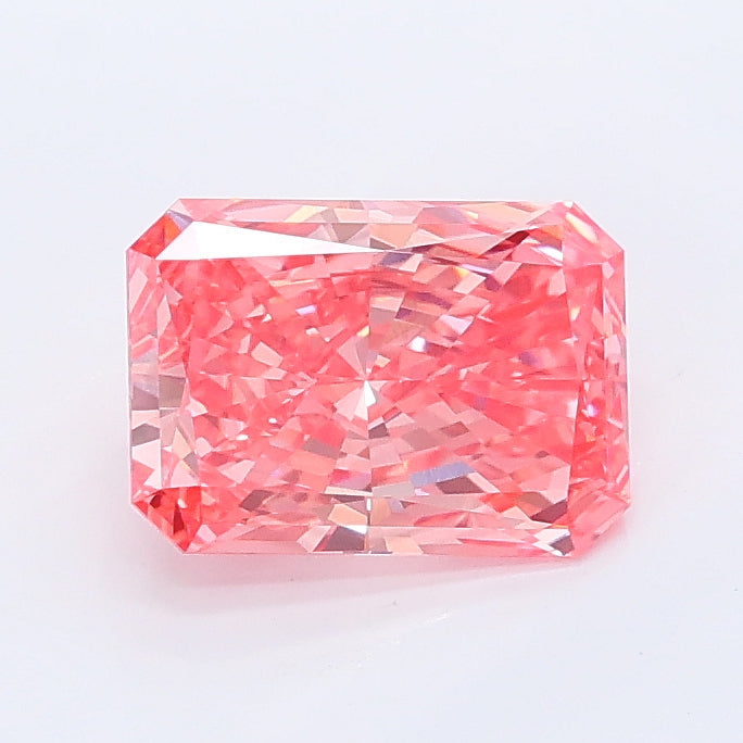 1.09 carat fancy vivid pink radiant lab grown diamond VVS2 clarity