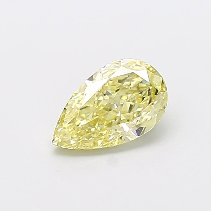 1.08 carat fancy yellow pear lab grown diamond VVS2 clarity