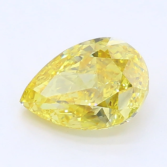 1.50 carat fancy intense yellow pear lab grown diamond VS2 clarity