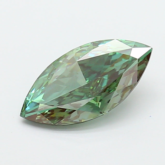 2.01 carat fancy vivid green marquise lab grown diamond VS1 clarity