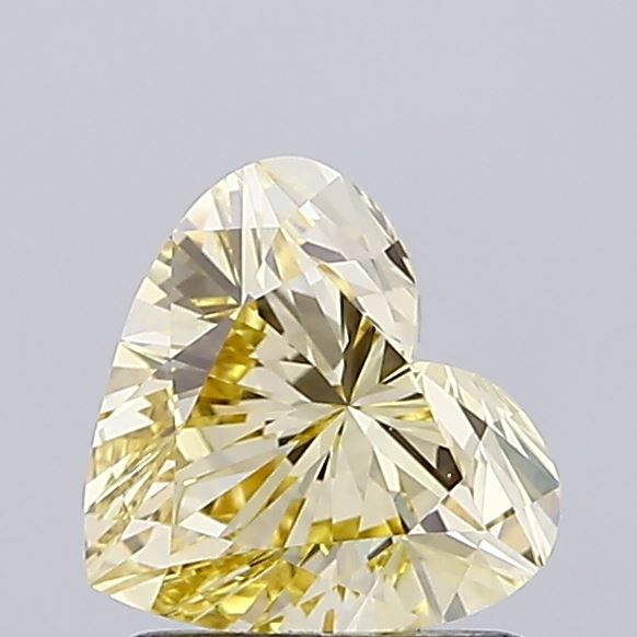 1.07 carat fancy yellow heart lab grown diamond VVS2 clarity