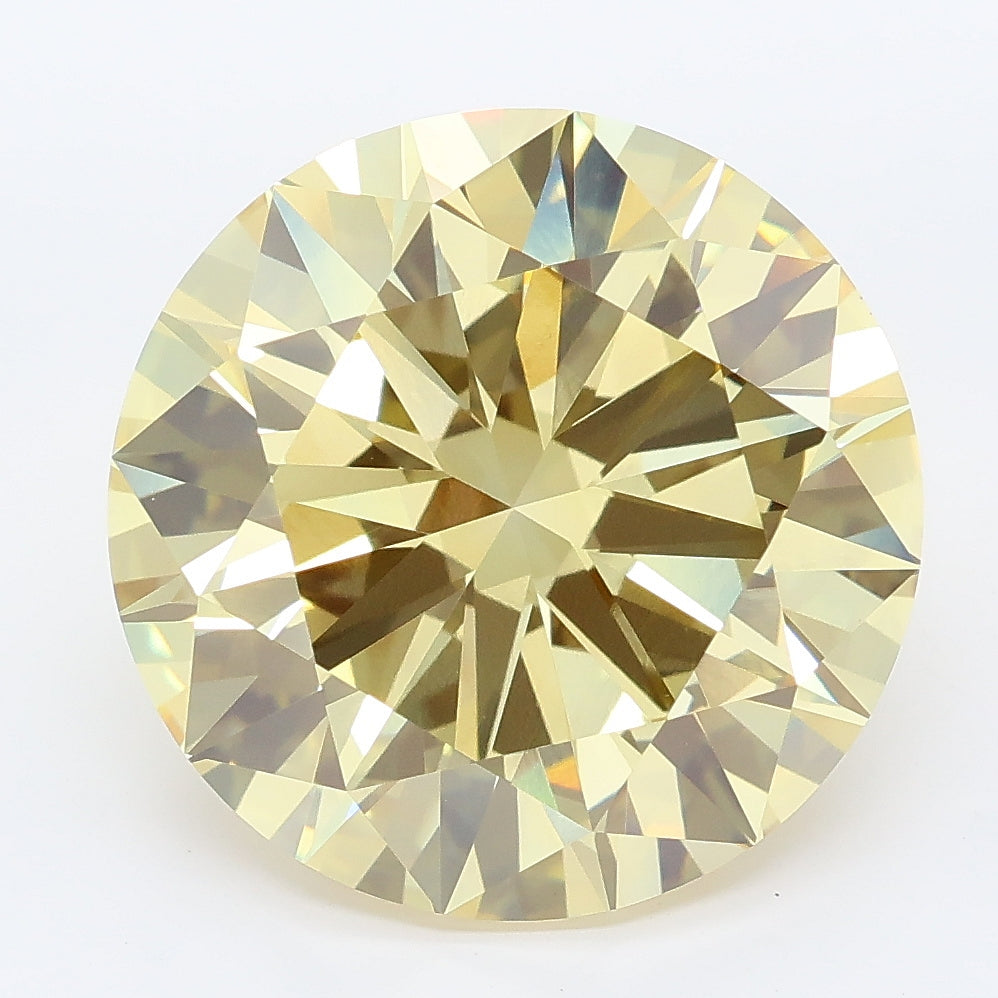 8.50 carat fancy yellow round lab grown diamond VVS2 clarity