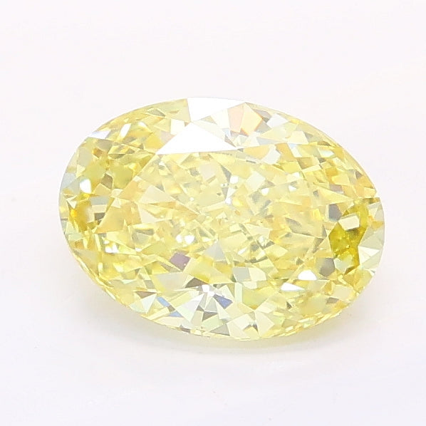 1.02 carat fancy intense yellow oval lab grown diamond VS1 clarity