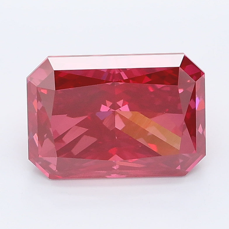 3.08 carat fancy deep pink radiant lab grown diamond VS1 clarity