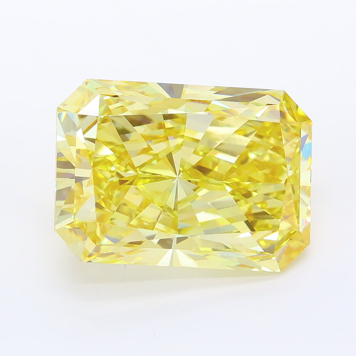 7.48 carat fancy intense yellow radiant lab grown diamond VVS2 clarity