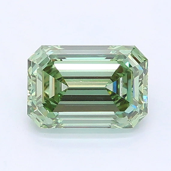 0.99 carat fancy vivid green emerald lab grown diamond VVS2 clarity