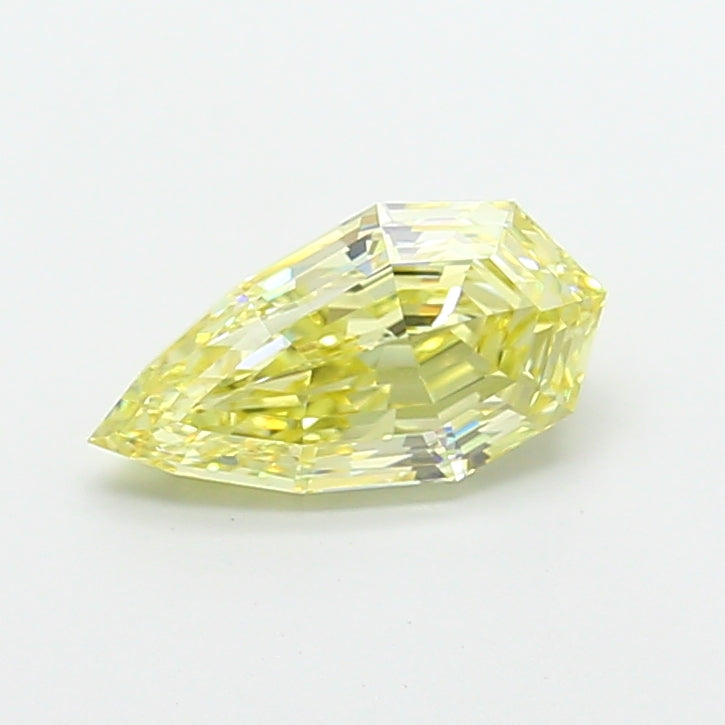 2.10 carat fancy yellow pear lab grown diamond VVS2 clarity