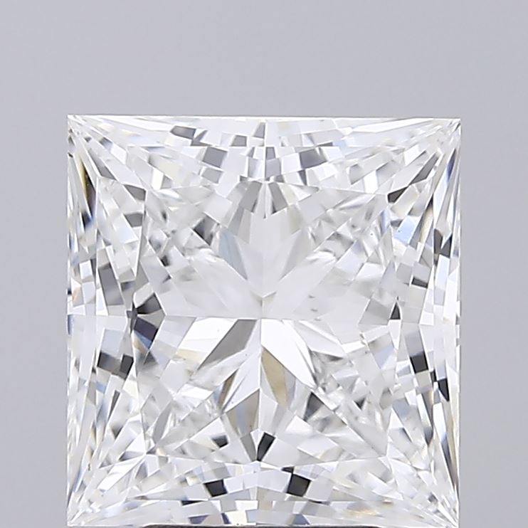 4.18 carat princess lab grown diamond E color VVS2 clarity