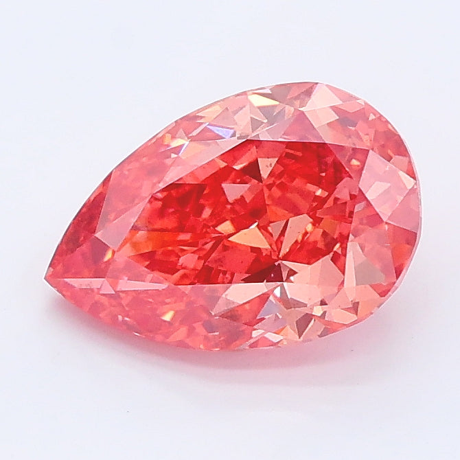 1.53 carat fancy vivid pink pear lab grown diamond SI1 clarity