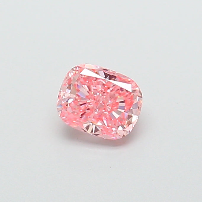 0.99 carat fancy vivid pink cushion lab grown diamond VS1 clarity