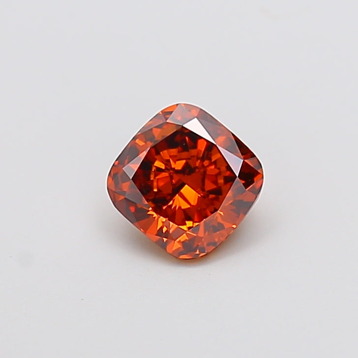 1.01 carat fancy deep orange cushion lab grown diamond VS1 clarity