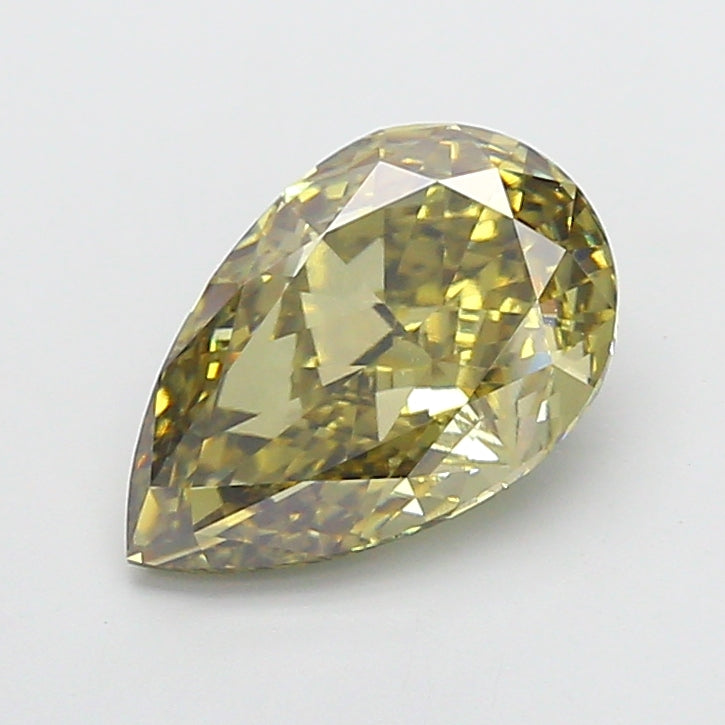 6.40 carat fancy grayish yellow pear lab grown diamond VS1 clarity