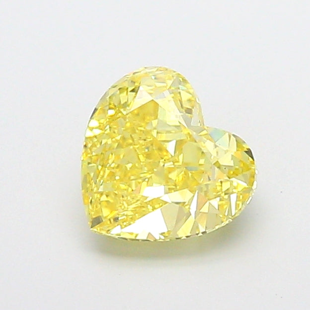 1.73 carat fancy vivid yellow heart lab grown diamond VS2 clarity