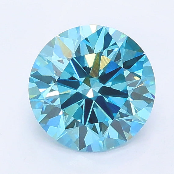 1.16 carat fancy vivid blue round lab grown diamond VS1 clarity