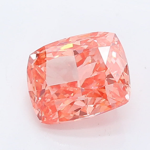 1.02 carat fancy vivid pink cushion lab grown diamond VS1 clarity