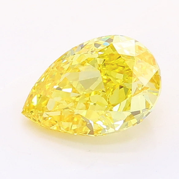 1.04 carat fancy vivid yellow pear lab grown diamond VS1 clarity