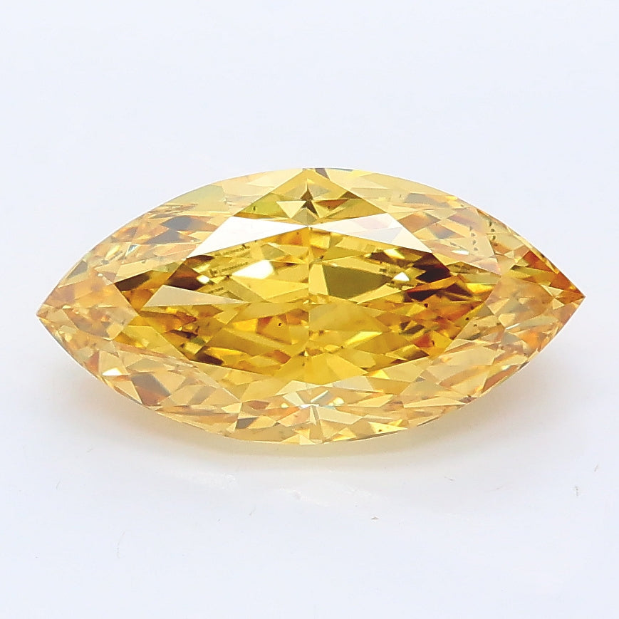 2.50 carat fancy intense yellow marquise lab grown diamond VS2 clarity