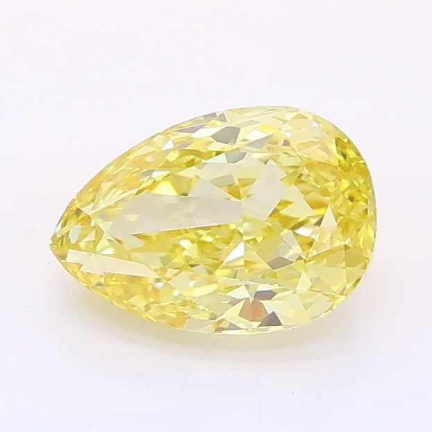 1.09 carat fancy intense yellow pear lab grown diamond VVS2 clarity