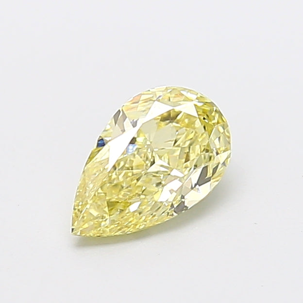 1.05 carat fancy yellow pear lab grown diamond VVS2 clarity