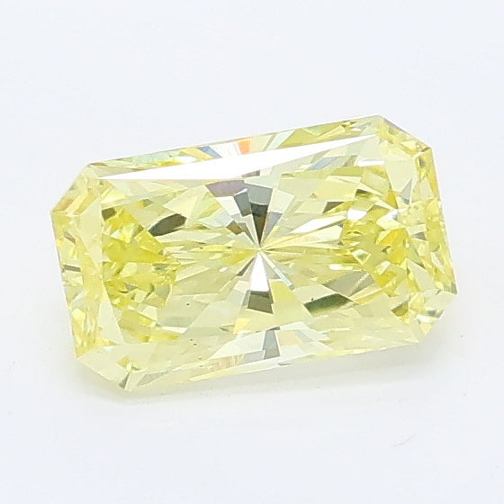 0.79 carat fancy yellow radiant lab grown diamond VS1 clarity