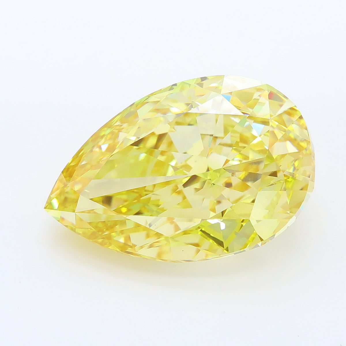 11.07 carat fancy yellow pear lab grown diamond VVS2 clarity