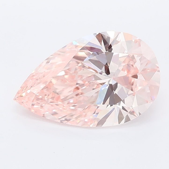 1.58 carat fancy vivid pink pear lab grown diamond VVS2 clarity