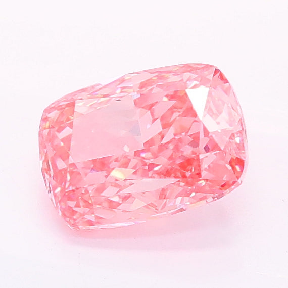 1.04 carat fancy vivid pink cushion lab grown diamond VVS2 clarity