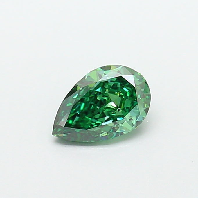 1.05 carat fancy vivid green pear lab grown diamond VS2 clarity